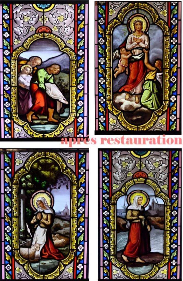 Après restauration vitrail Villenave-d'Ornon